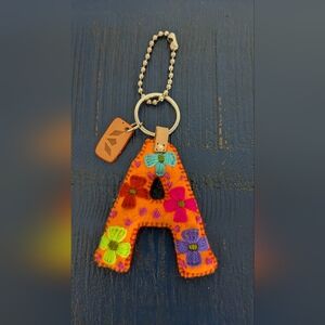 Consuela Orange Felt Alphabet Charm Letter A